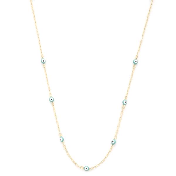 EVIL EYE METAL CHAIN NECKLACE