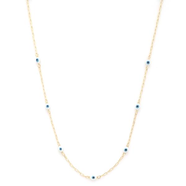 EVIL EYE METAL CHAIN NECKLACE