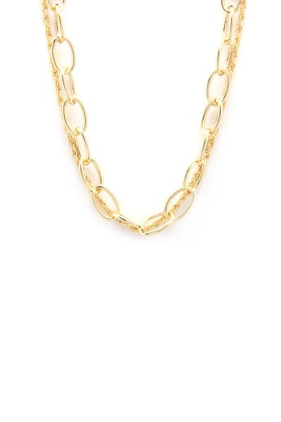 2 LAYERED METAL CHAIN NECKLACE