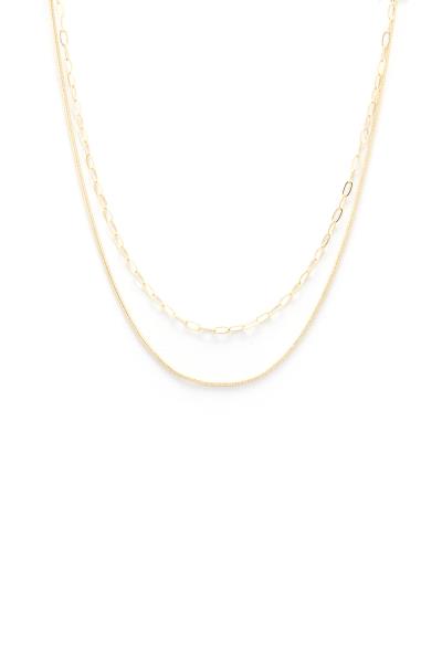 OVAL LINK LAYERED NECKLACE