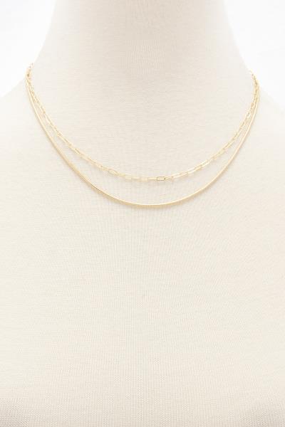 OVAL LINK LAYERED NECKLACE