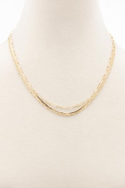 OVAL LINK LAYERED NECKLACE