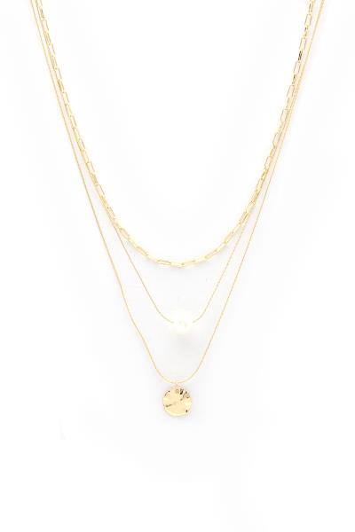 PEARL COIN CHARM LAYERED NECKLACE