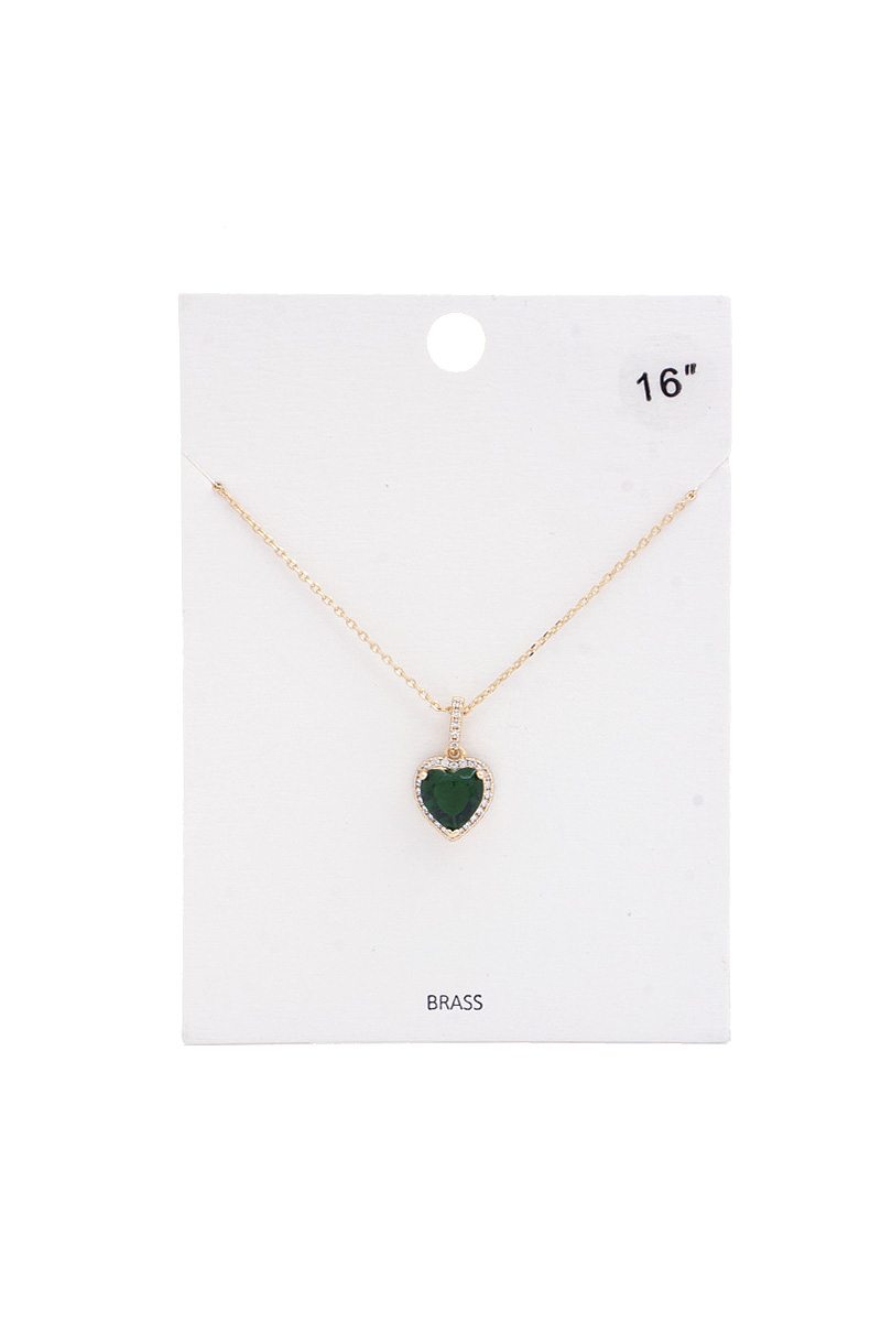 HEART CRYSTAL PENDANT NECKLACE