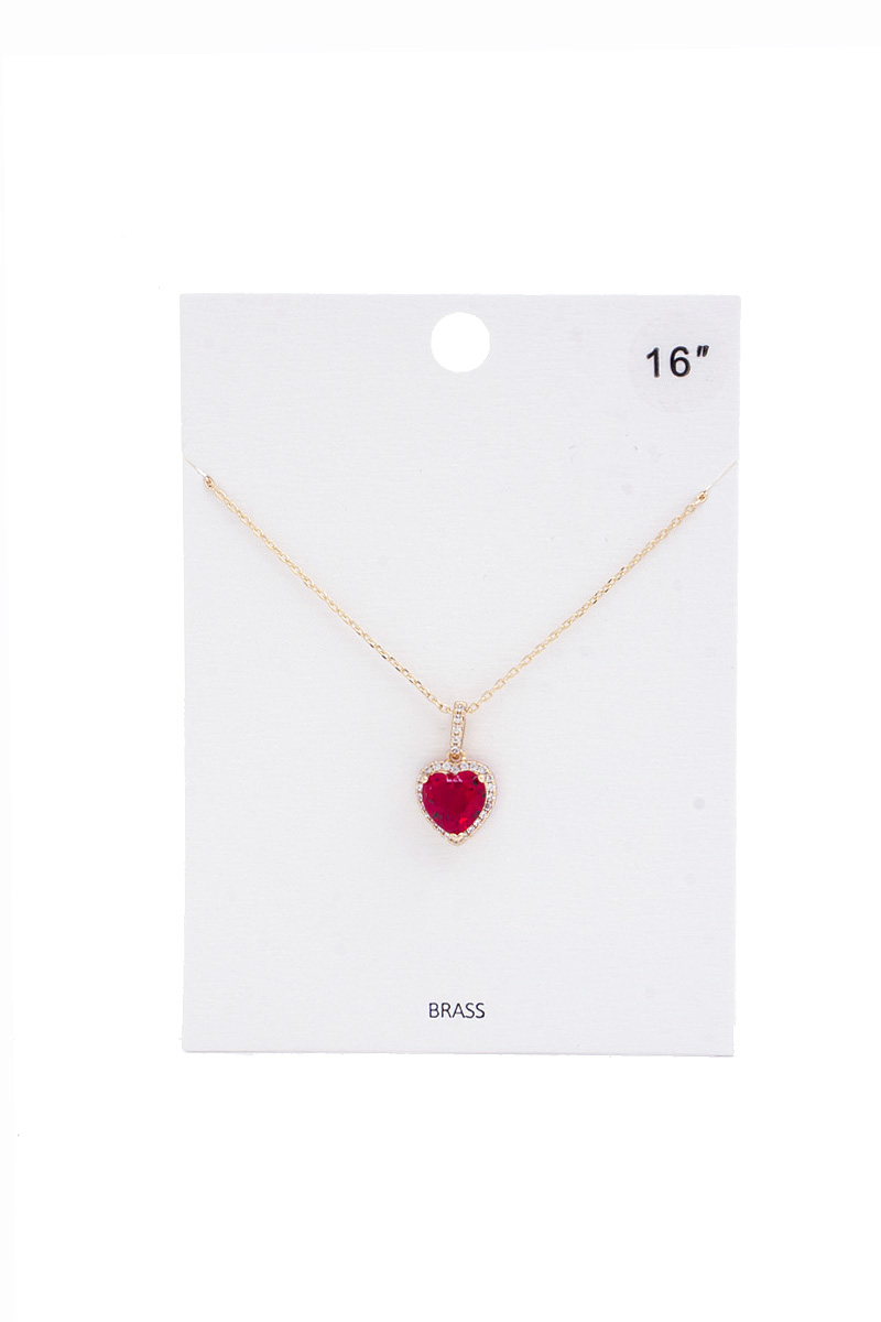 HEART CRYSTAL PENDANT NECKLACE