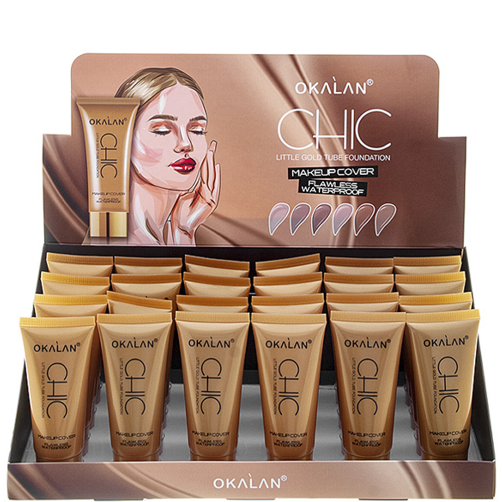 CHIC LITTLE GOLD TUBE FOUNDATION MAKE UP COVER (24 UNITS)