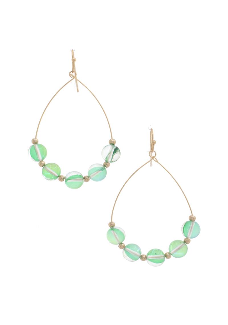 BEADED TEARDROP DANGLE EARRING