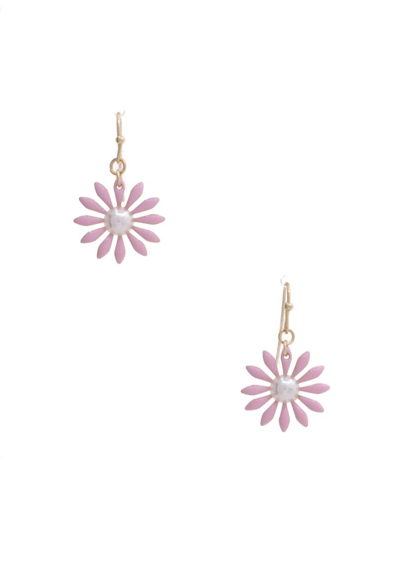 FLOWER PEARL DANGLE EARRING