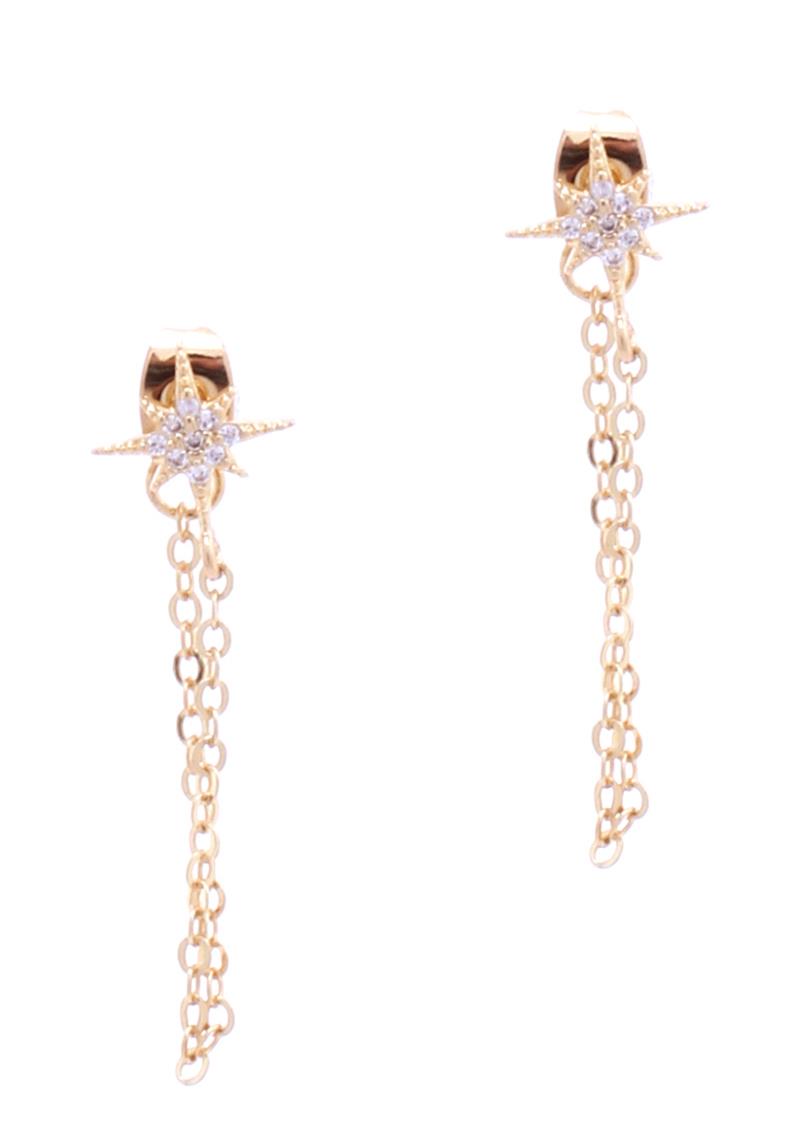 STAR METAL DROP EARRING