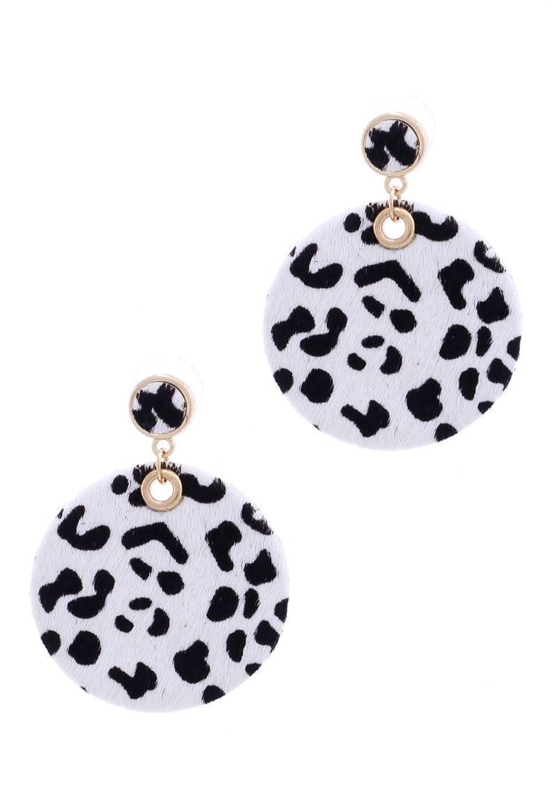 HAIRCALF ANIMAL PRINT ROUND EARRING