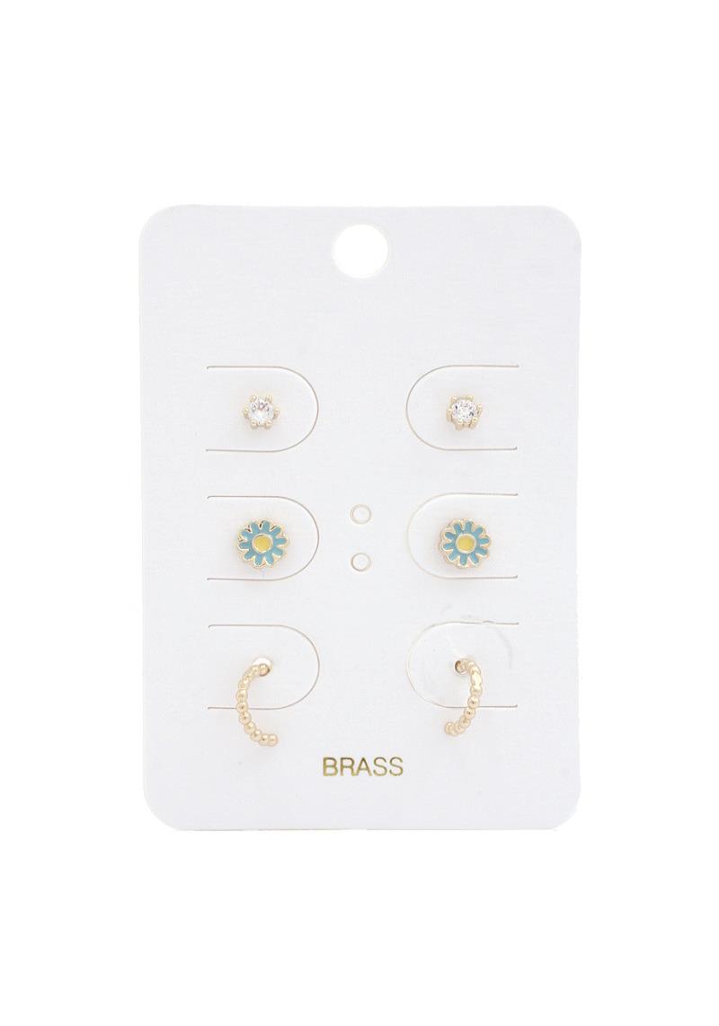 DAISY FLOWER STUD EARRING SET