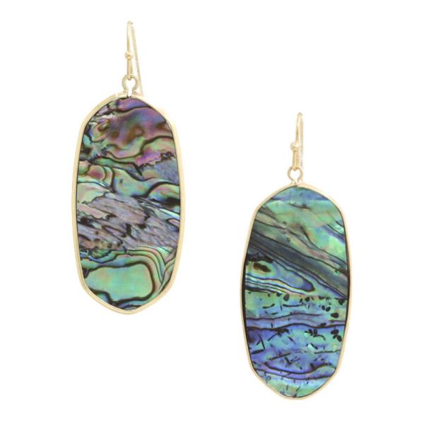 ABALONE OVAL DANGLE EARRING