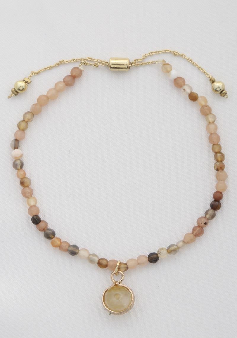 SEMI PRECIOUS BEADED ADJUSTABLE BRACELET