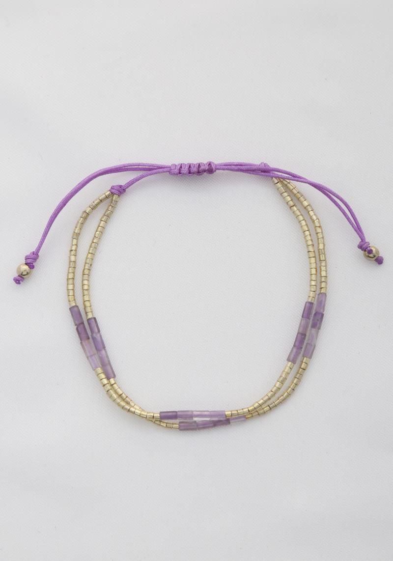 SEMI PRECIOUS STONE ADJUSTABLE BRACELET
