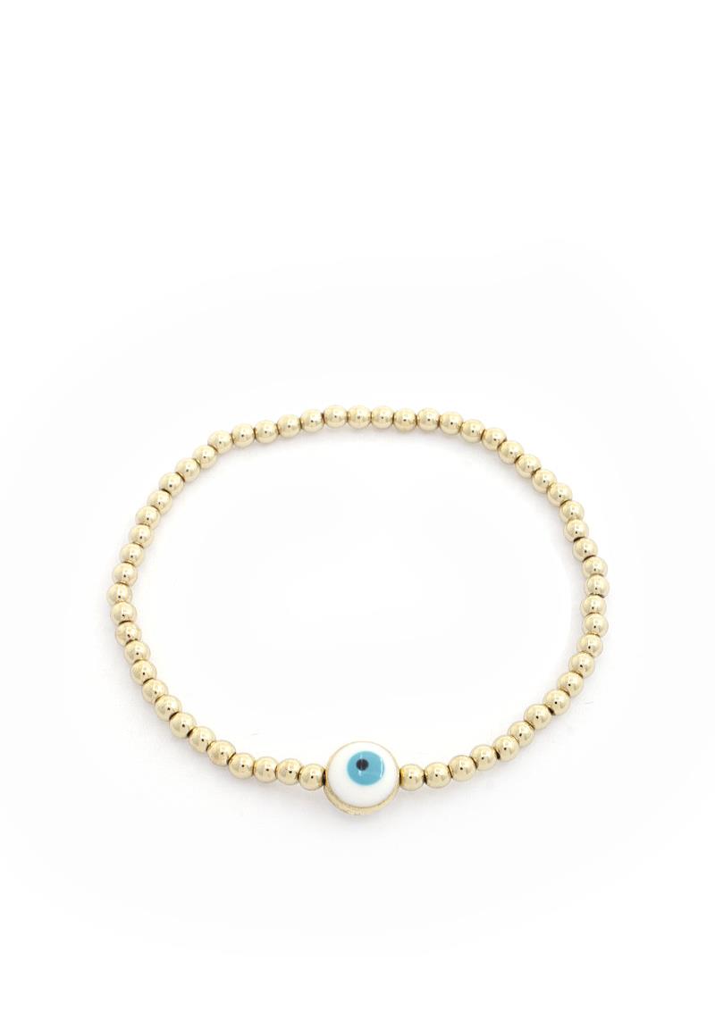 EVIL EYE METAL BEAD BRACELET