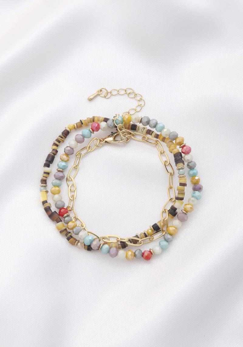 BEADED OVAL LINK BRACELET SET