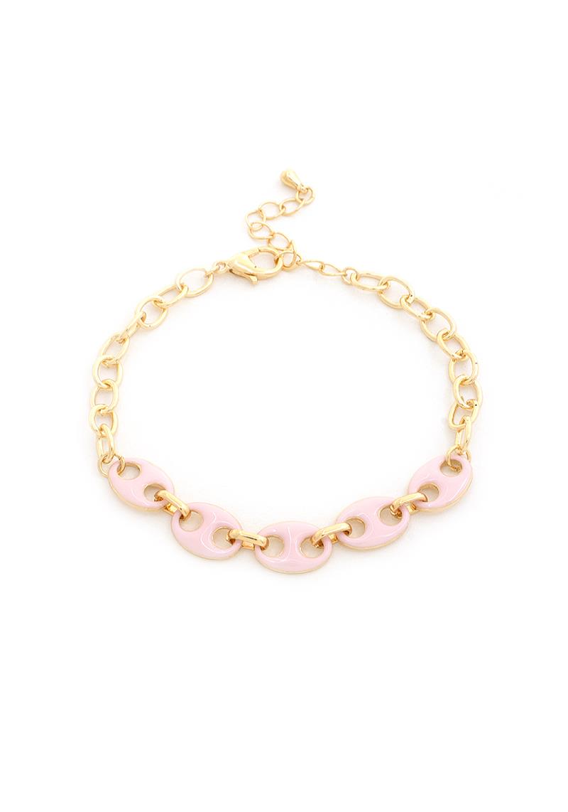 OVAL LINK METAL CHAIN BRACELET
