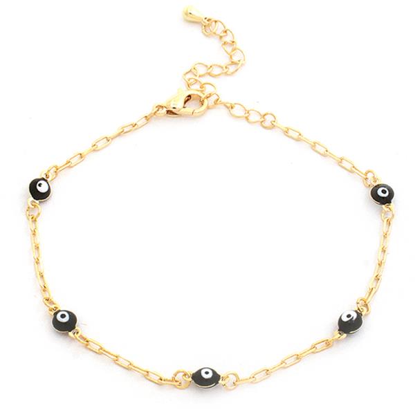 FASHION EVIL EYE METAL CHAIN LINK BRACELET