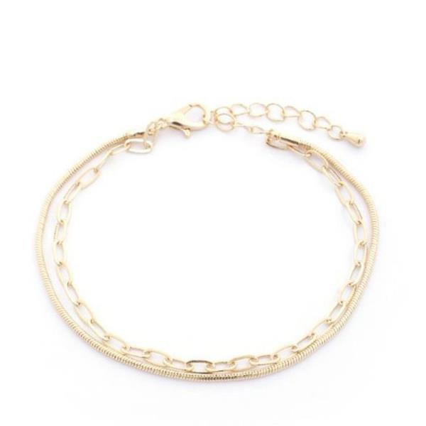 OVAL LINK LAYERED METAL BRACELET