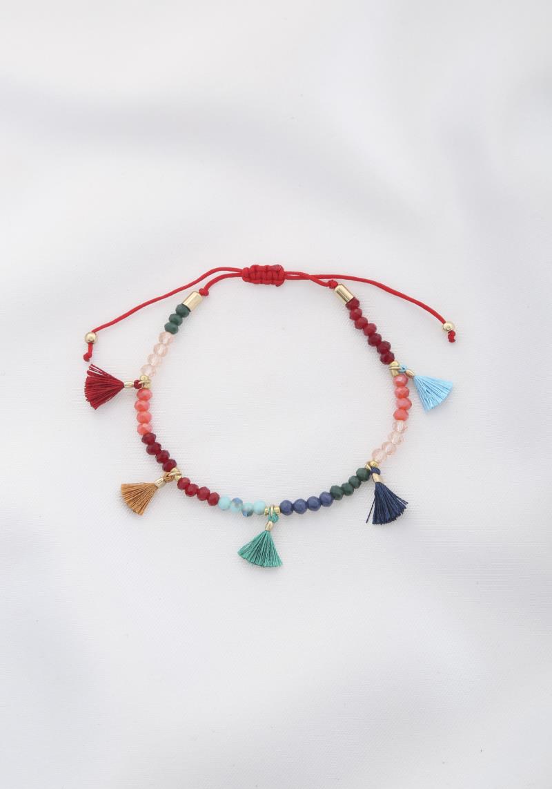 MINI TASSEL BEADED ADJUSTABLE BRACELET