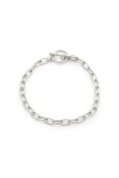 OVAL LINK TOGGLE CLASP METAL BRACELET