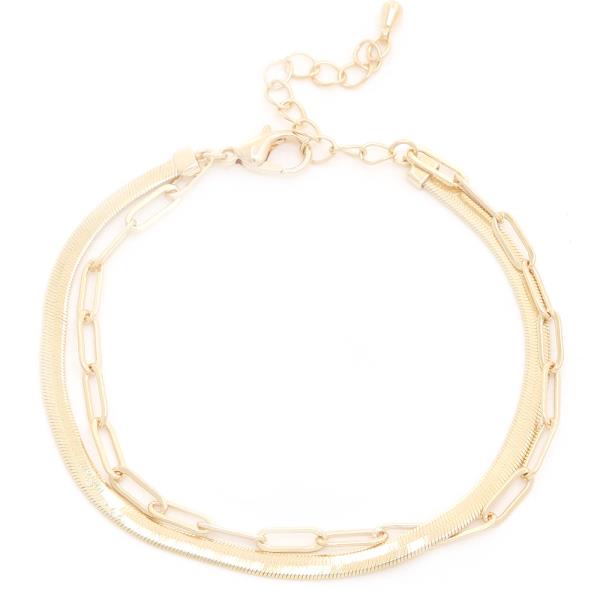 METAL 2 LAYERED CHAIN BRACELET