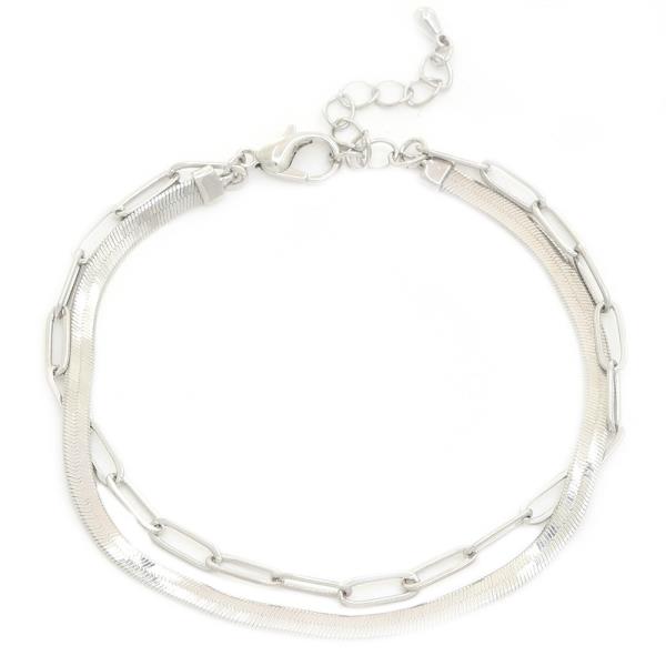 METAL 2 LAYERED CHAIN BRACELET