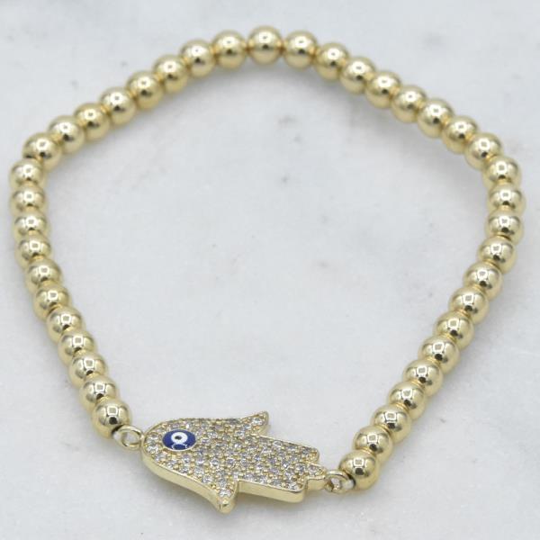 HAMSA METAL BALL STRETCH BRACELET