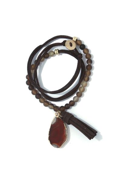 NATURAL STONE BEADED BRACELT NECKLACE