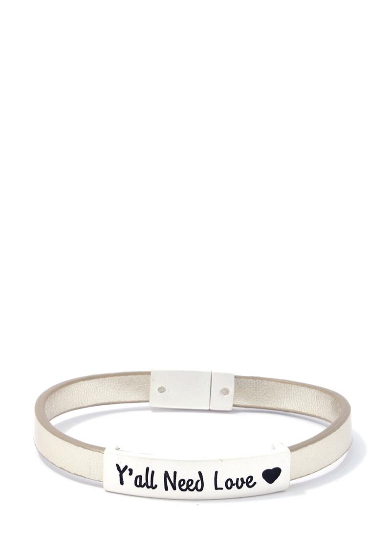 Y`ALL BEED LOVE PU LEATHER MAGNETIC BRACELET