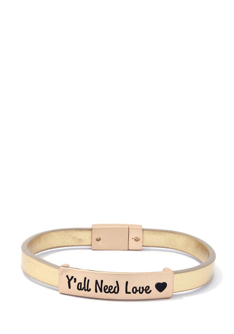 Y`ALL BEED LOVE PU LEATHER MAGNETIC BRACELET