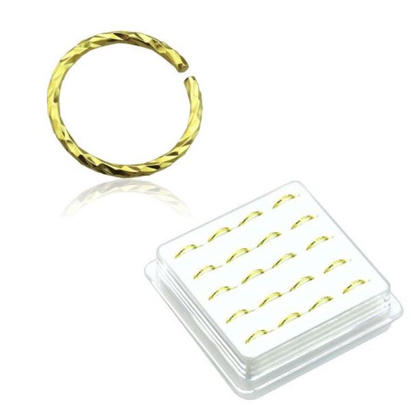 TWIST HOOP STERLING SILVER GOLD PLATED NOSE RING (20 PC)