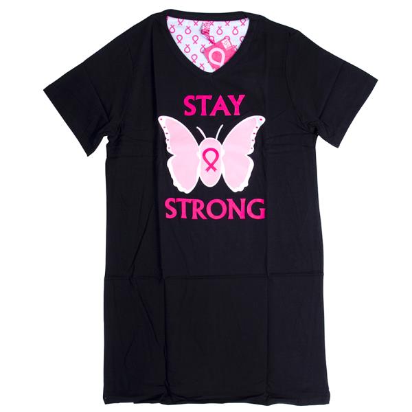 SLEEP NATIONAL BREAST CANCER AWARENESS DESIGN TEXT PRINT NIGHTSHIRT