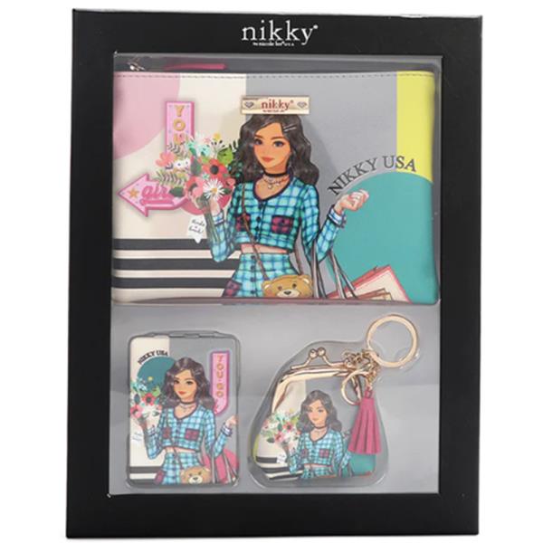 NIKKY BY NICOLE LEE POUCH, COIN PURSE, MIRROR SET 3 PC