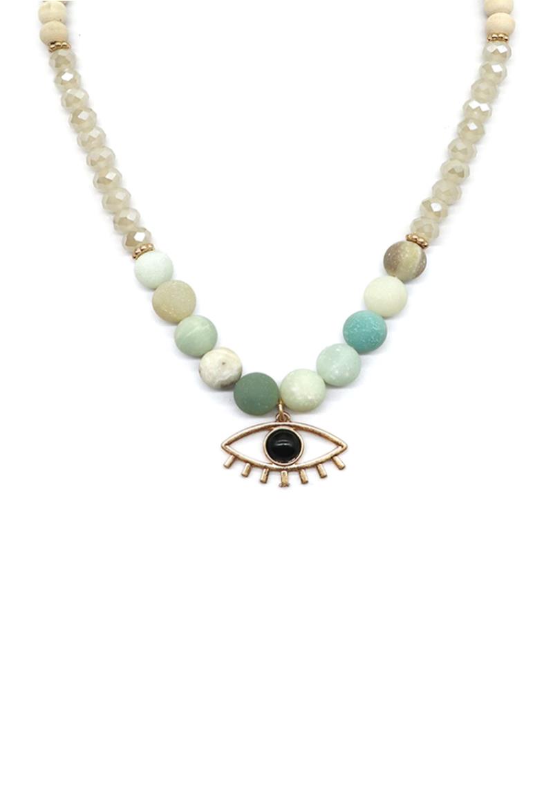 EVIL EYE LASH BEAD NECKLACE