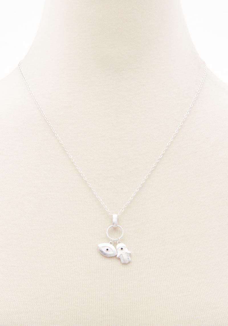FASHION HAMSA HAND EVIL EYE CHAIN NECKLACE