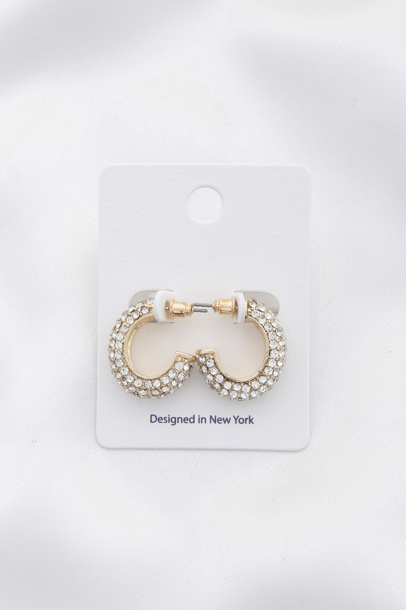 RHINESTONE OVAL EARRING