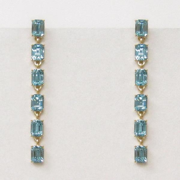 SQUARE SHAPE RHINESTONE DANGLE EARRING