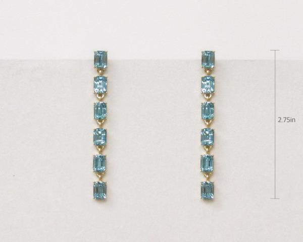 SQUARE SHAPE RHINESTONE DANGLE EARRING