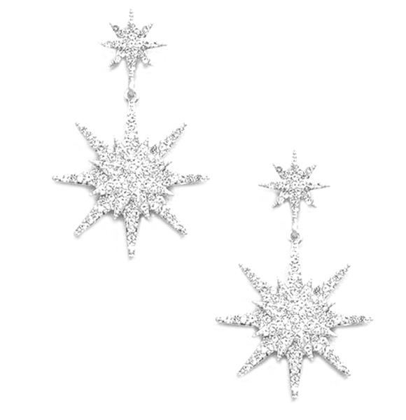 RHINESTONE STYLISH STARBURST EARRING