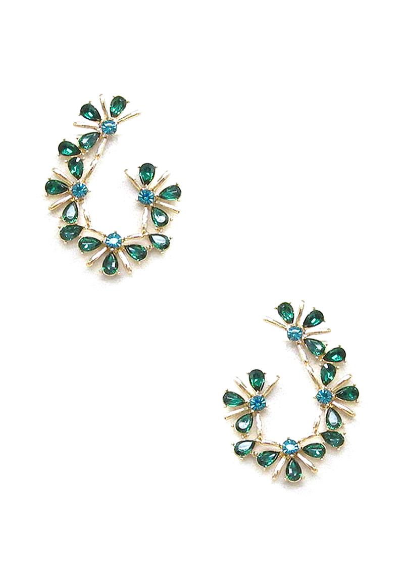 FASHION CHIC TEAR PATTERN SHAPE OPEN METAL EARRING