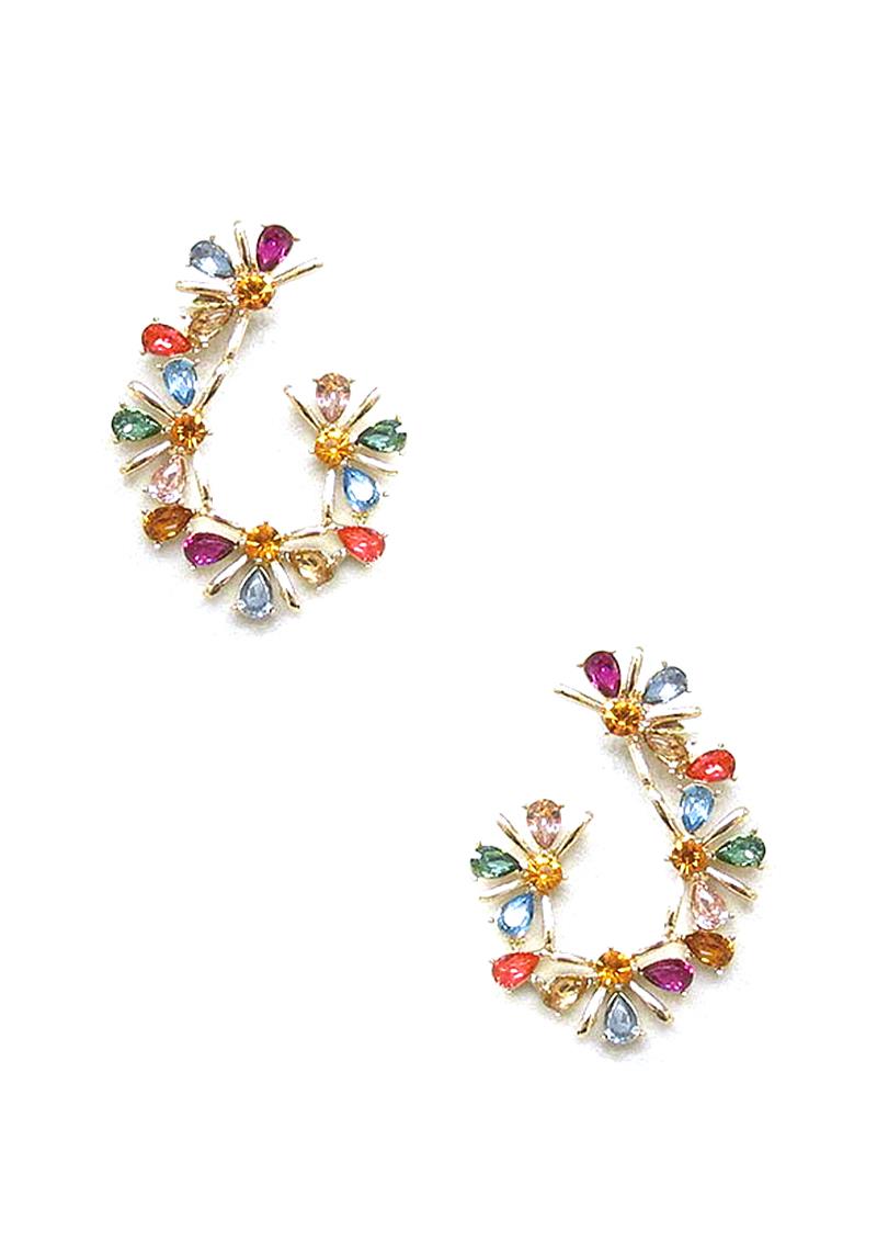FASHION CHIC TEAR PATTERN SHAPE OPEN METAL EARRING