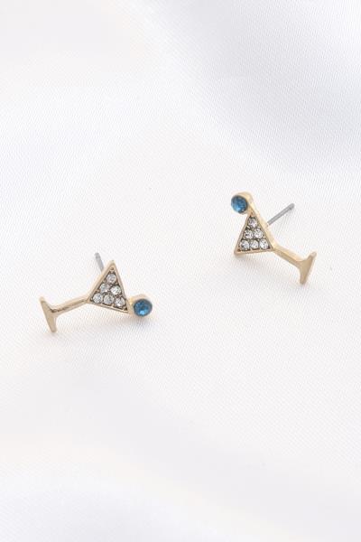 DAINTY COCKTAIL RHINESTONE STUD EARRING