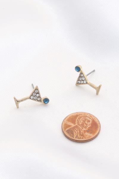 DAINTY COCKTAIL RHINESTONE STUD EARRING