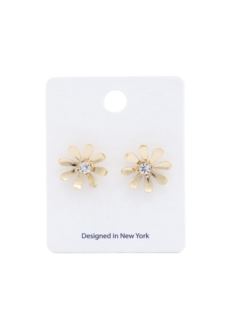 FLOWER RHINESTONE CENTER EARRING