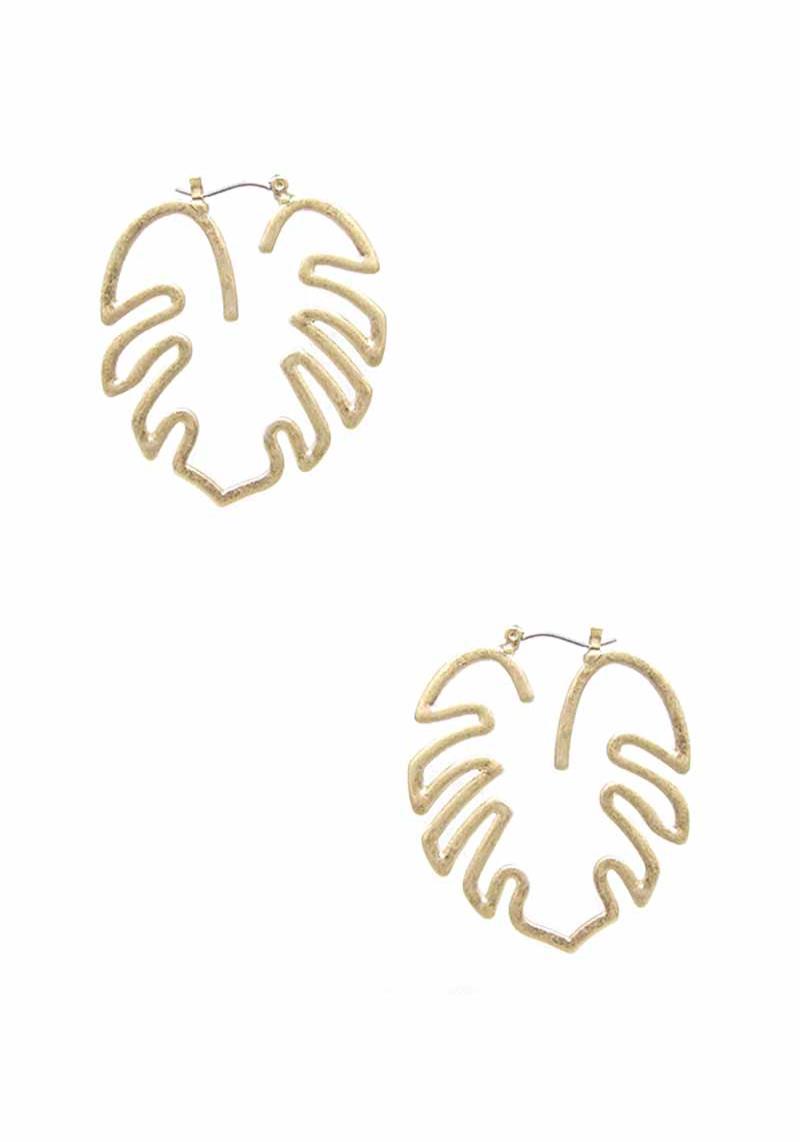 METAL LEAF DANGLE EARRING