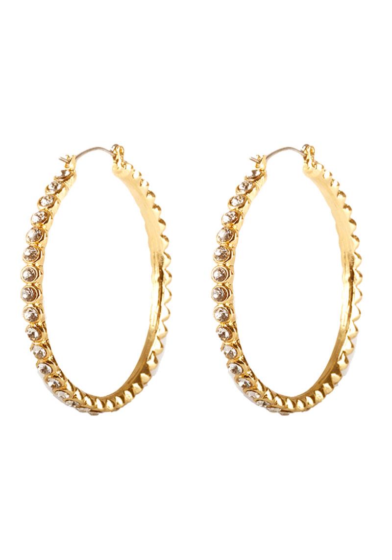 RHINESTONE EDGE HOOP EARRING