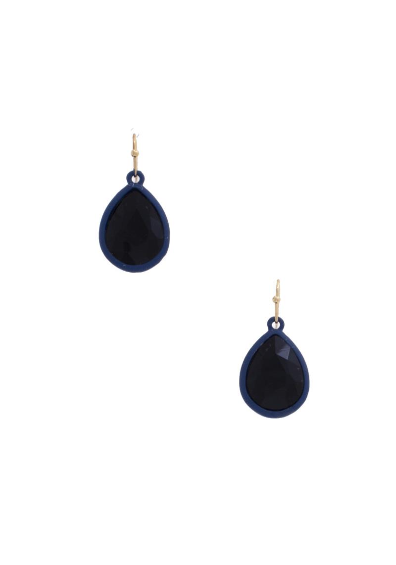 TWO TONE TEARDROP EARRING