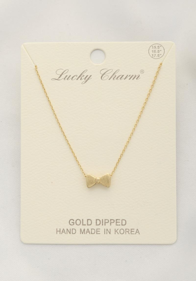 BOW CHARM GOLD DIPPED NECKLACE