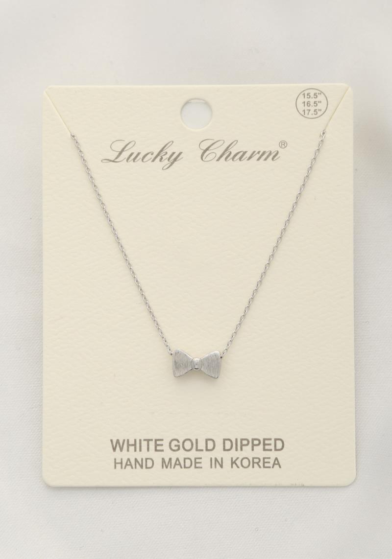 BOW CHARM GOLD DIPPED NECKLACE